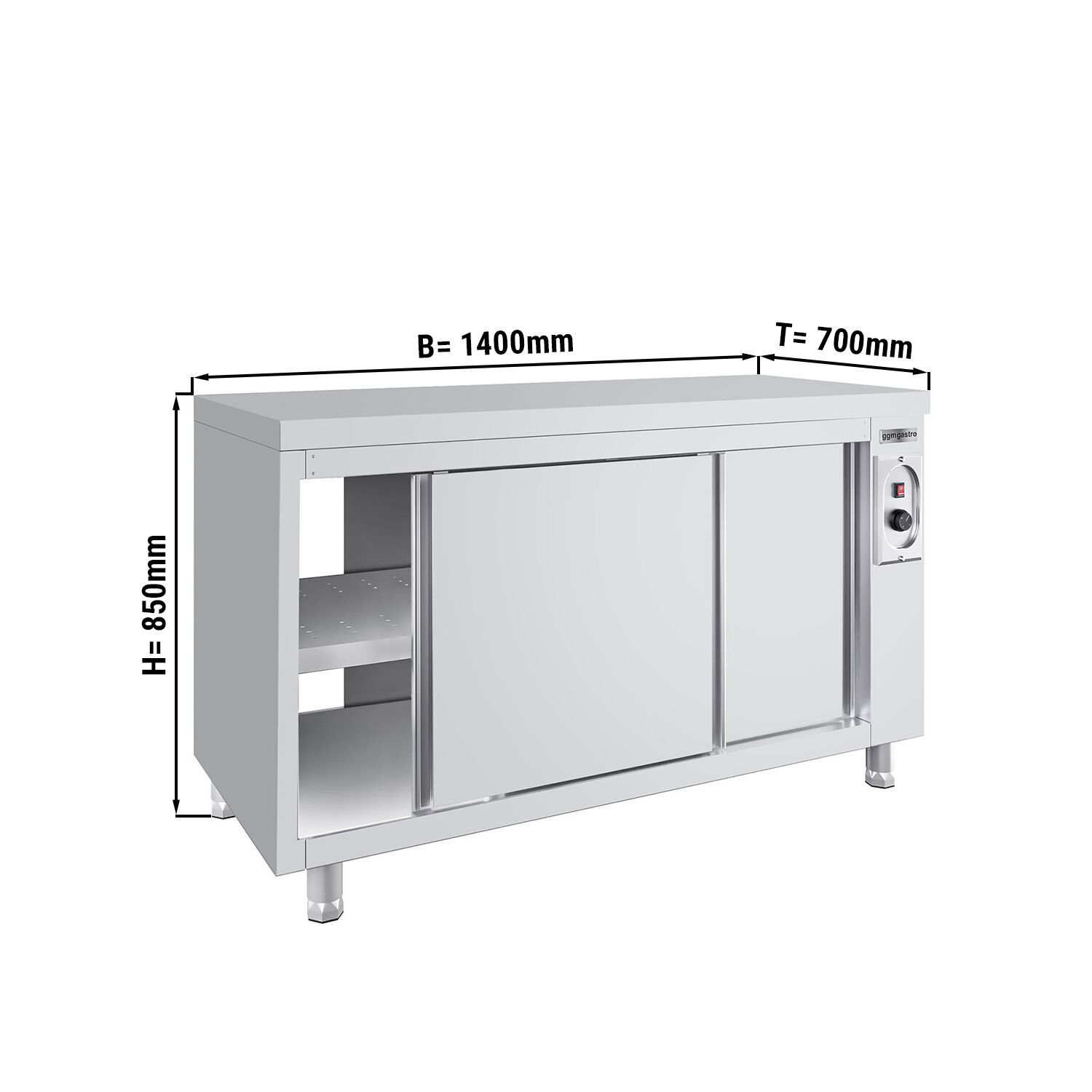 ECO warming cabinet - 1400x700mm - with pass-through