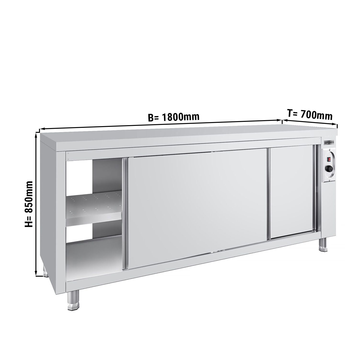 Heating cabinet ECO - 1800x700mm - with pass-through