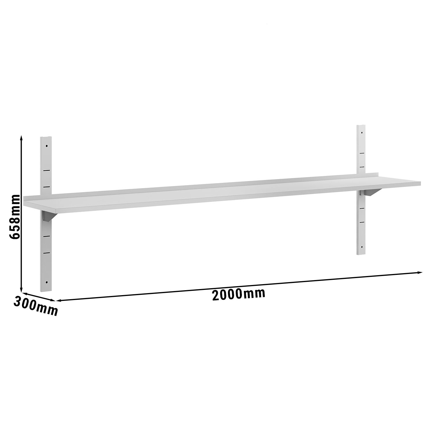 Wall shelves ECO - 2000x300mm - with 1 shelf