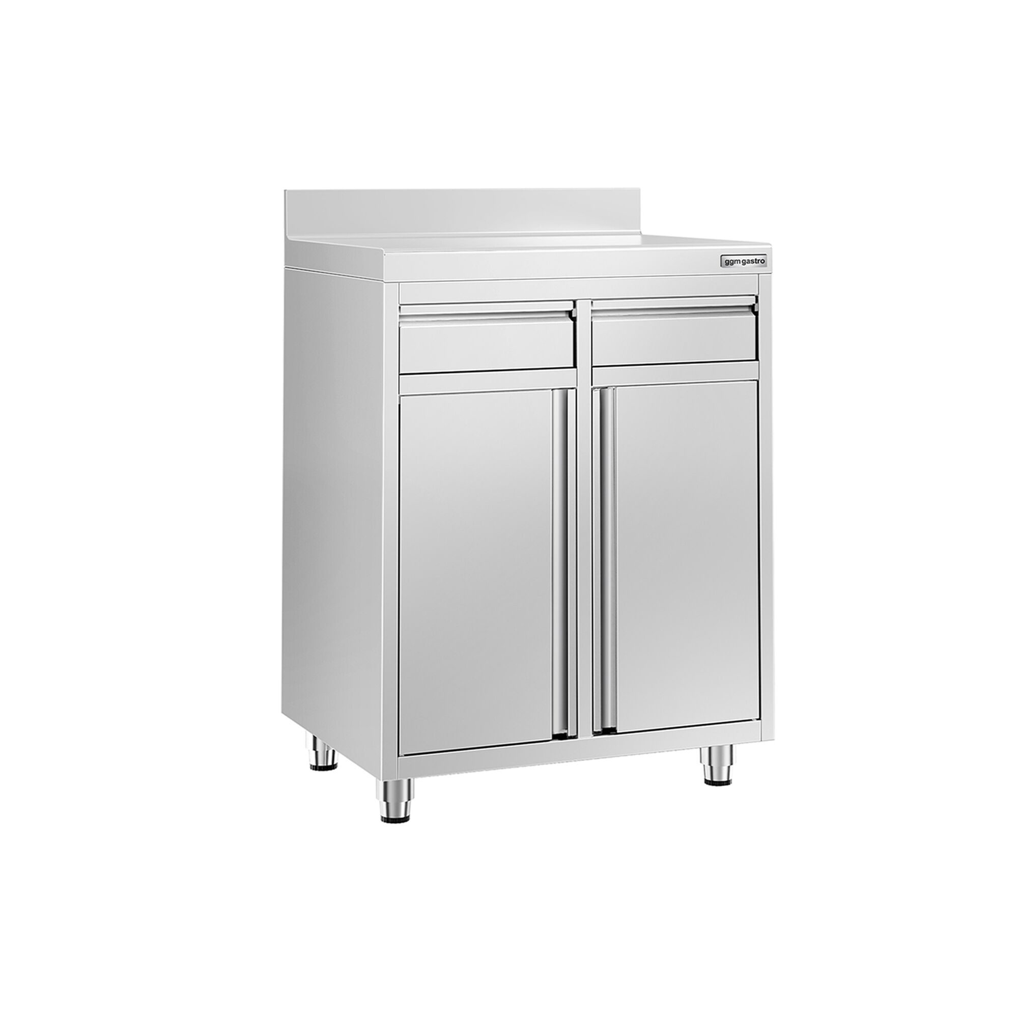 Stainless steel work table PREMIUM - 700x600 m - with base shelf, intermediate shelf & upstand